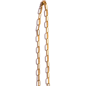 Paper clip charm 18k gold pvd necklace