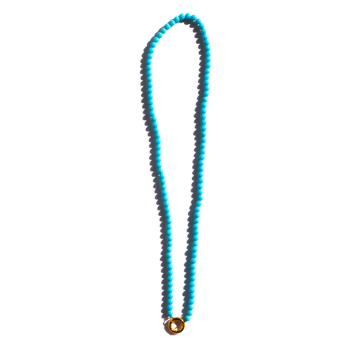 Turquoise charm boho necklace 18k gold pvd stainless