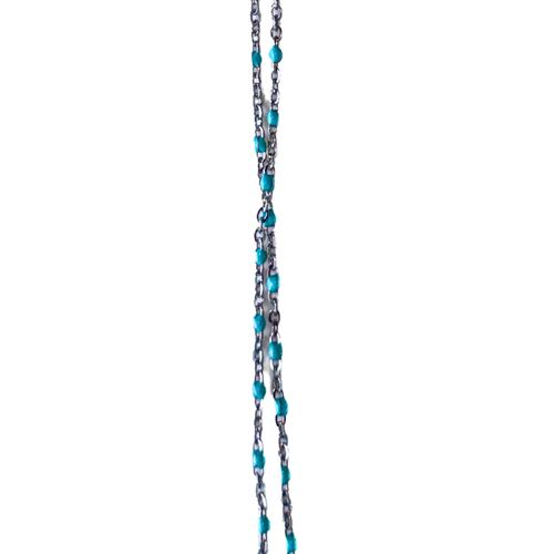 18k gold stainless steel turquoise necklace