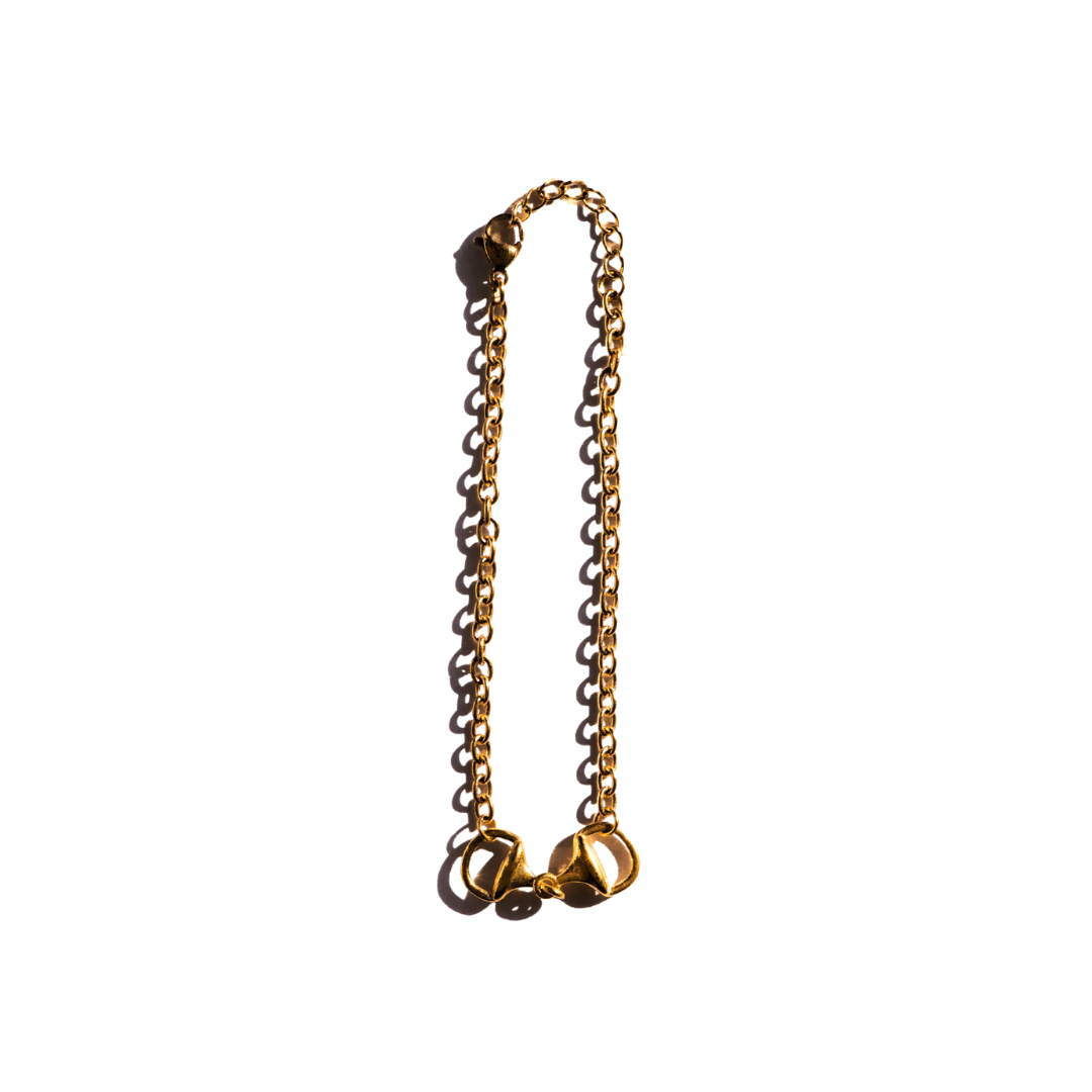 18k gold pvd stainless horsebit bracelet