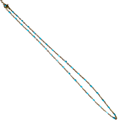 18k gold PVD semi precious stone necklace
