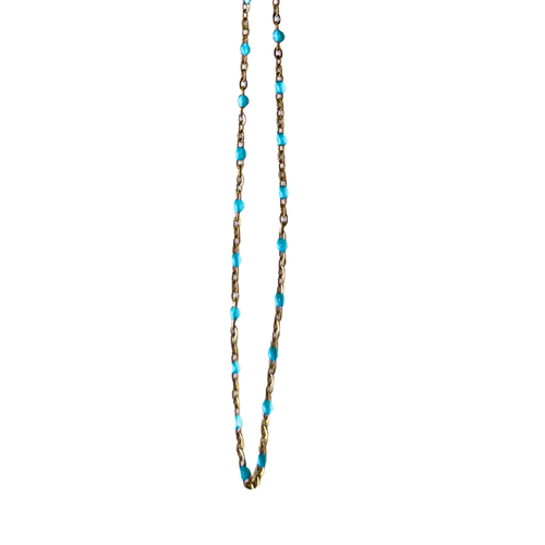 18k gold PVD semi precious stone necklace